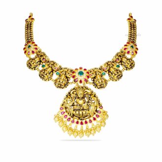 Black Polish Lakshmi Short Necklace
