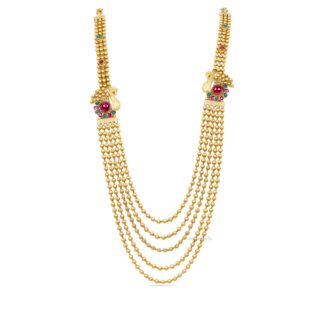 Peacock Step Balls Long Necklace