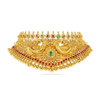 Embellished Antique Peacock Women Choker