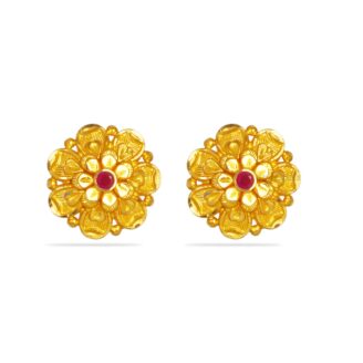 Textured Leaf Stud