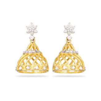 Embossed Diamond Jhumkkas