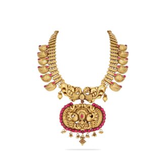 Grand Mango Peacock Necklace