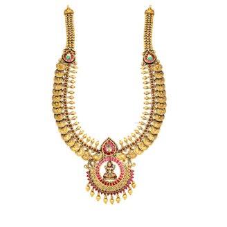 Antique Floral Kasu Long necklace
