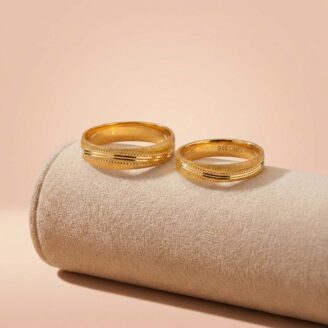 Eternal Bond Matte Finish 22K Gold Couple Rings