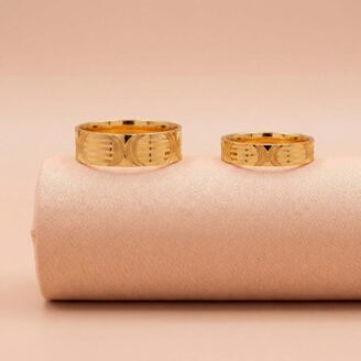 22k Gold Geometric Minimalist Couple Rings