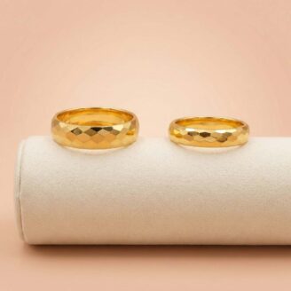 Hexa-Glow Handcrafted 22k Gold Couple Rings