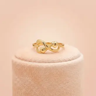 22K Gold Eternal Two Hearts Infinity Ring