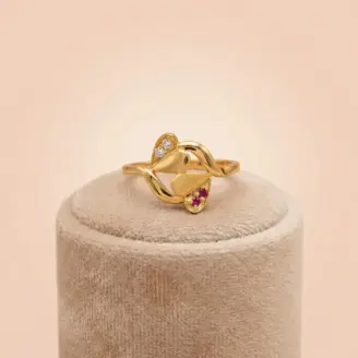 22k Gold Twin-Stone Minimalist Ring