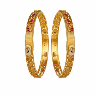 Women Gold Nagas Ruby Bangles