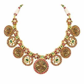 Antique Kundan Peacock Short Necklace