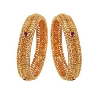 Women Antique Leaf Gold Bangles
