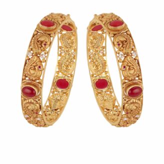 Women Antique Kemp Stone and Ruby Bangle