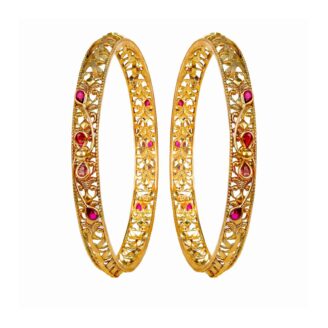 Women Fancy Ruby Stone Bangles