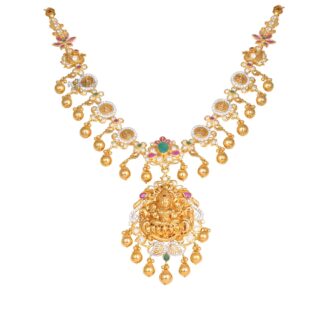 Women Real Stone Lakshmi Short Necklace
