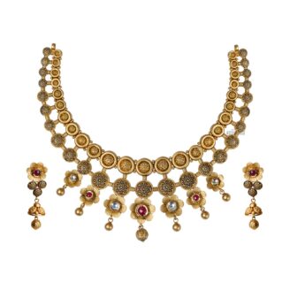 Antique Flower Short Necklace
