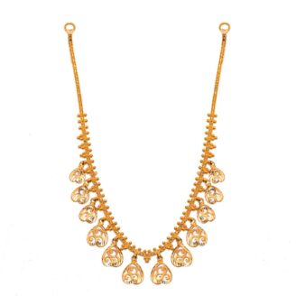 22K Gold Filigree Heart Fringe Necklace