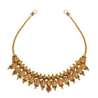 Traditional 916 Gold Lakshmi Kasulaperu Attigai Necklace
