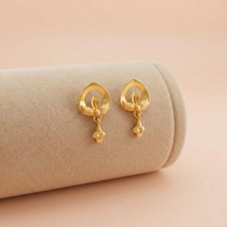 Elegant 22k Gold Floral Teardrop Earrings