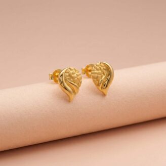 22K Gold Paisley Motif Textured Studs