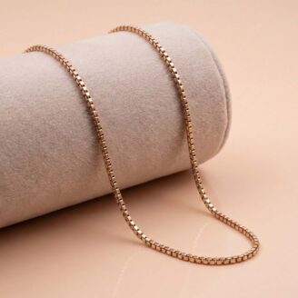 18k Gold Box  Square Link Classic Minimalist  Chain