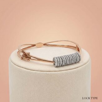 18k Rose Gold Minimalist Roll Cylinder Cuff Bracelet