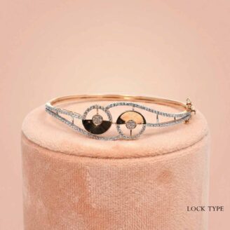 18k Gold  Minimalist Circle  Gold Bracelet  with Stone Accents