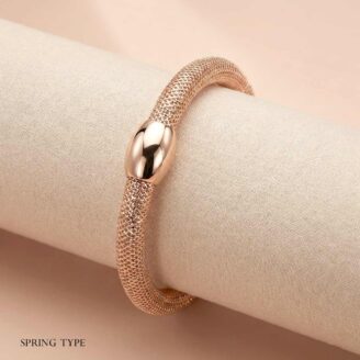 18k Rose Gold Flexible Magnet Lock Spring Bracelet