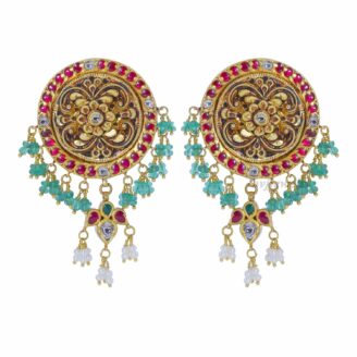 Traditional Kundan antique studs